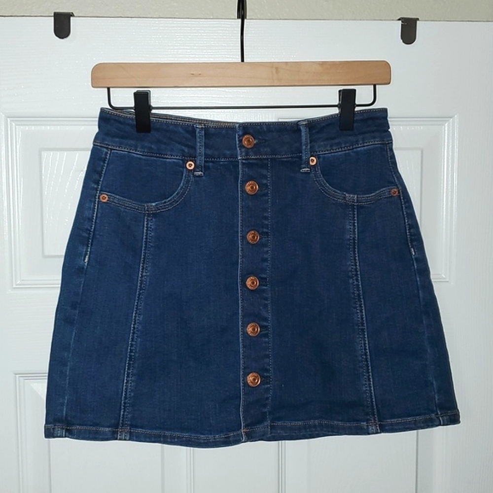 American Eagle Hi-Rise A-Line Denim Skirt Size 4 - Picture 10 of 10